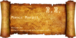 Mancz Margit névjegykártya